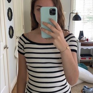 LA hearts (pacsun) knitted off shoulder shirt